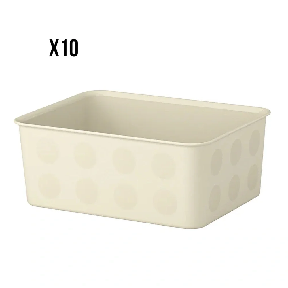 Cream Storage Bins Set of 10  7 ¾x9 ¾x4 